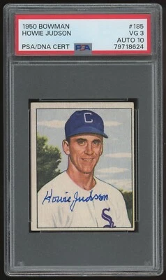 1950 Bowman Howie Judson Rookie Auto #185 PSA 3 / 10 - Chicago White Sox - RC - Image 1 of 2