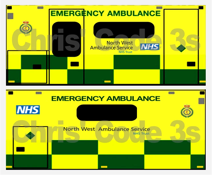 Code 3 Adhesive Vinyl Decal Suit 1/148 Oxford Diecast Ambulance North West - Image 1 of 1
