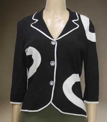 Kenar 女式开衫毛衣 3/4 袖黑色 M 码 — 第 1/4 张图片