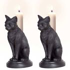 Faust's Familiar Cat Candlestick Holders Set of 2, Ornament, Alchemy England