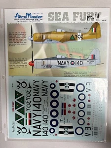 NEW Vtg AeroMaster 48-712 Sea Fury Military War Model Airplane 1/48 Decal (AAD3) - Picture 1 of 3