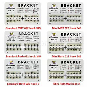 10 Kits zahnärztliche kieferorthopädische Halterungen Mini/Standard MBT/Roth 022 Haken 3 4 5/3 - Bild 1 von 70