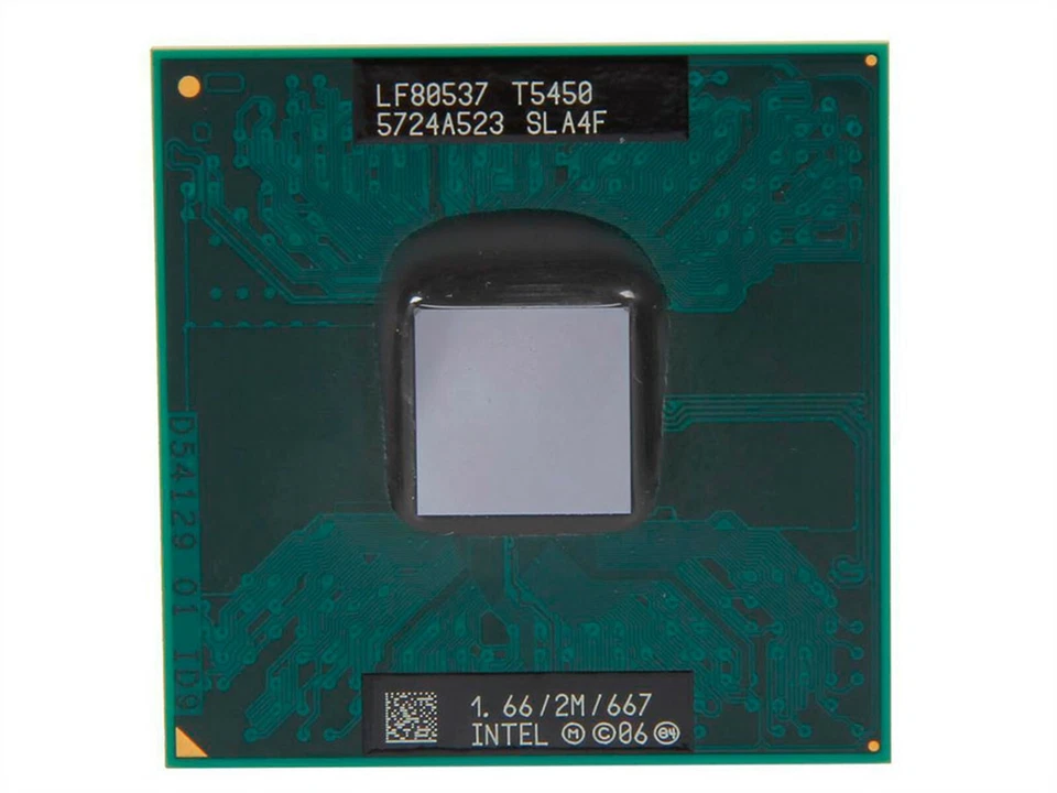 INTEL CORE 2 DUO T5450 MOBILE 1.66GHZ SOCKET PPGA478 2-CORE CPU PROCESSOR SLA4F - Image 1 of 1
