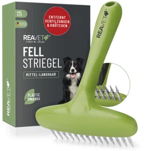 REAVET Hundekamm, Fellentwirrer, Entfilzer für Langhaar Hunde I Hundestriegel - Bild 1 von 6