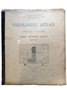 Antique 1899 US Geological Atlas Fort Benton Montana Folio Maps - Picture 1 of 6
