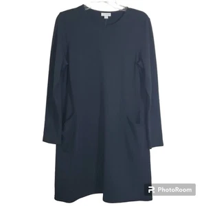 Vestido J. Jill Pure Manga Larga Negro Bolsillos Polares Nuevo con Etiquetas Talla Pequeña Boho Moderno - Imagen 1 de 9