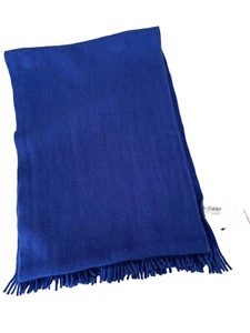 Calvin Klein Womens Scarf Blue Rectangle Wrap Fringe Long Fall One Size NWT SI52 - Picture 1 of 4