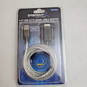Sabrent 6 ft USB 2.0 to Serial Cable (9-pin) DB9 RS-232 Cable Prolific Chipset - Picture 1 of 7