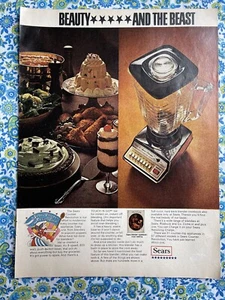 Vintage 1969 Sears Blender Print Ad Touch N Go 8 Speed Beast Ad Only - Picture 1 of 7