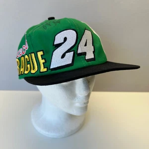 Vintage Jack Sprague 24 Snapback Hat Signed Nascar Green Chase Quaker Made USA - Picture 1 of 8