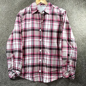 Riders by Lee Flannel Shirt Mens Small Pink White Plaid Long Sleeve Button-Up - Picture 1 of 10