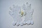 Girls gloves net crochet child's confirmation bridesmaid small 1st communion