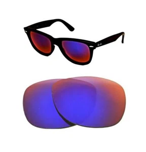 NEW POLARIZED CUSTOM LIGHT +RED LENS FIT RAY BAN WAYFARER 2140 54mm SUNGLASSES - Picture 1 of 5