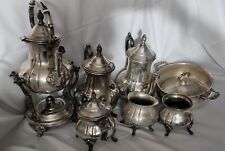 Towle  VINTAGE SILVER PLATED-Tea Pots, Containers. 8 Peices. Functional Burner. 