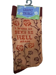 Groovy Things - I Woke up Crew-Damensocken - S6 - Bild 1 von 3