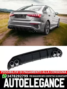 Diffusor Hinten + Anschlüsse Von Auspuffanlage Geeignet für Audi A3 S-LINE Limo - Bild 1 von 6