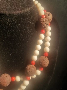 Modeschmuck/Echtschmuck Kette lang Neu ETHNO-Look Naturtöne - Bild 1 von 3