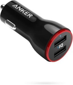 Anker 24W Dual USB Car Charger Adapter PowerDrive 2 Compatible iPhone LG HTC