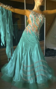 B7508 Baile Estándar Vals Tango Quickstep EE. UU. 10 Vestido de Baile Competición - Imagen 1 de 2