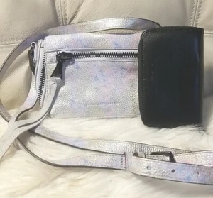 Aimee Kestenberg Opal Distressed Metallic Good Times Mini Crossbody Bag & wallet - Picture 1 of 18