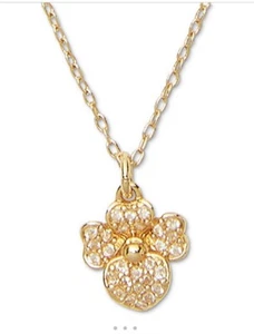 $68 Kate Spade Mini Crystal Precious Pansy Pendant Necklace GoldTone 19"  Jm200t - Picture 1 of 2