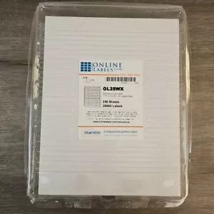 20000 Labels - 250 sheets 80 - 1 3/4"x 1/2" Blank White Return Address Labels - Picture 1 of 4