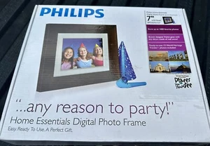 Philips Digital Photo Frame 7" LCD Panel SPF3407D/G7 Brown Wood Frame 1000pics - Picture 1 of 9