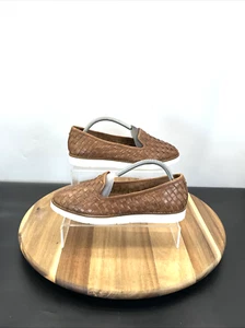 Carvela Women Loafers UK Size 8 EU 41 Brown Braided Leather Slip On Shoes - Picture 1 of 10