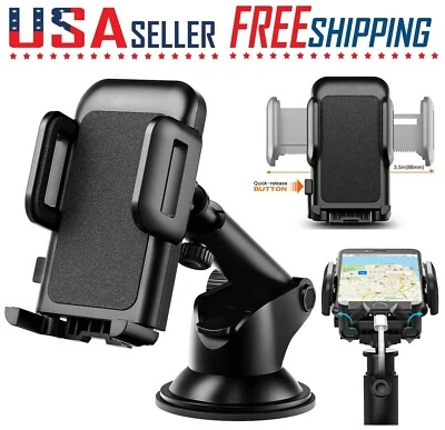 Cell Phone Car Windshield Dashboard Mount Holder Stand 360 Rotation Universal - Image 1 of 4