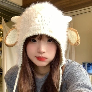 Windproof Crochet Hats Keep Warm Plush Hat New Furry Hat Autumn Winter - Picture 1 of 6