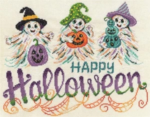 Boo Crew & Pumpkins Too! Cross Stitch Pattern by Ursula Michael ~ 3553 - Picture 1 of 2