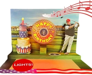 Donald Trump, Pop Up sprechende Geburtstagskarte, Golf - Bild 1 von 3
