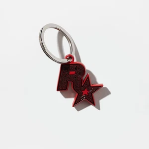 Red Dead Redemption 2 Linocut Rockstar Games Logo Keychain - Bild 1 von 3