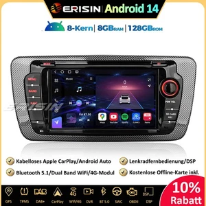 8-Kern 128GB Android 14 Autoradio CarPlay GPS Navi für SEAT IBIZA DAB+ Wifi DSP - Bild 1 von 17