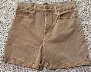Pantalones Cortos de Jean GAP Cheeky Midi Tiro Alto Botón Mosca Marrón Denim Para Mujer 10 - Imagen 1 de 4