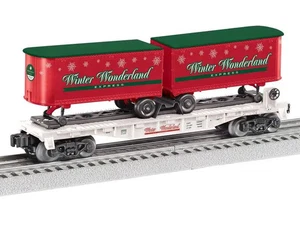 Lionel 2528680 O Winter Wonderland Christmas Flatcar with Piggyback Trailers - Picture 1 of 1