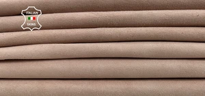 NUDE PINK SUEDE UNDYED UNFINISHED Goatskin leather 3 skins 18sqf 0.7mm #C5633 - Picture 1 of 7