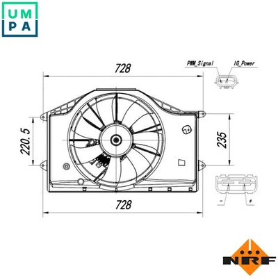 FAN ENGINE COOLING 47939 FOR P10A2/P10A4 1.0L 3cyl L15B7/L15BB 1.5L 4cyl - Image 1 of 4