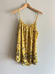 CAbi Couple Cami #5735 Mustard yellow black leopard Tank Top Shirt Blouse XL - Picture 1 of 7