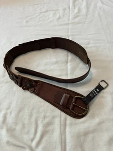BED STU Medium Eastwood Brown Leather Belt Floral Flowers Boho Festival Wide - Picture 1 of 6