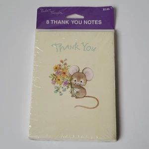 Tarjetas de notas de agradecimiento de ratón de saludos pensamientos tiernos de colección flores AGC selladas nuevas de stock - Imagen 1 de 5
