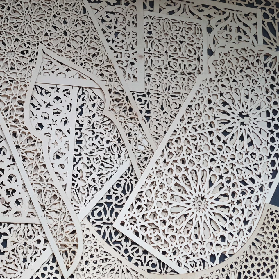 Dekorpaneele - Holz 100x50cm - orientalische Dekoration Interieur Wand Decke - Bild 1 von 4