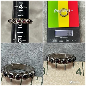 VTG Red Garnet Eternity Band Ring 925 Sterling Silver !!! Sz 5 !! - Picture 1 of 7