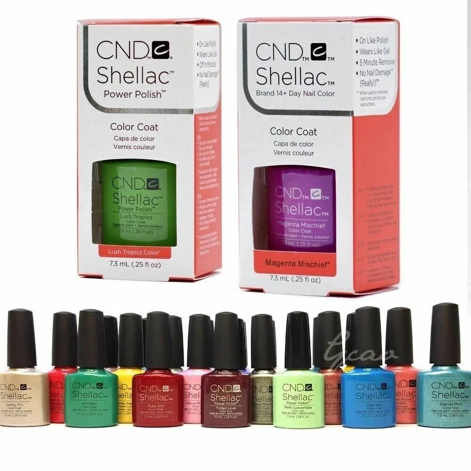 CND SHELLAC 紫外线凝胶颜色指甲油系列 3 件外套可选任何颜色 — 第 1/1 张图片