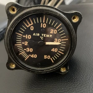 Electric Auto Lite Motometer Type Vintage Aircraft Gauge Air Temp - Bild 1 von 4