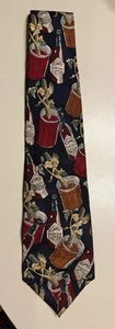 Tabasco Logo Mens Navy Neck Tie 100% Silk Made USA Bloody Mary Drinks - Picture 1 of 7