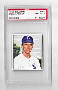 1950 BOWMAN BASEBALL CARD #185 HOWIE JUDSON RC GRADED PSA 8 NQ CHICAGO WHITE SOX - Picture 1 of 5