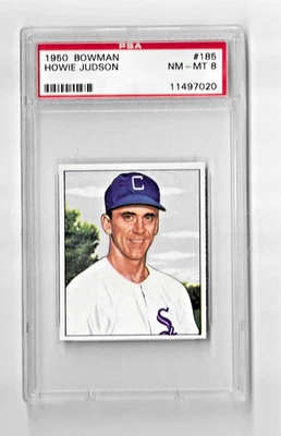 1950 BOWMAN BASEBALL CARD #185 HOWIE JUDSON RC GRADED PSA 8 NQ CHICAGO WHITE SOX - Image 1 of 4