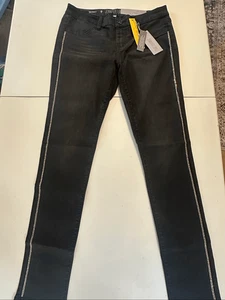 Jennifer Lopez Women's Black Mid-rise Embellished Studded Skinny Jeans Sz 8 NWT - Picture 1 of 8