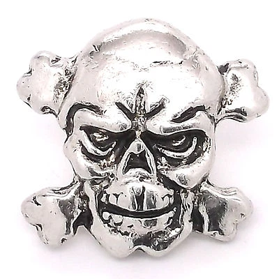 Skull and Crossbones Concho Snap Set Antique Nickel 1" 1265-80 - Image 1 of 2